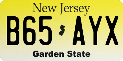 NJ license plate B65AYX