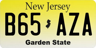 NJ license plate B65AZA