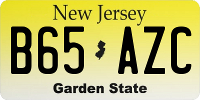 NJ license plate B65AZC