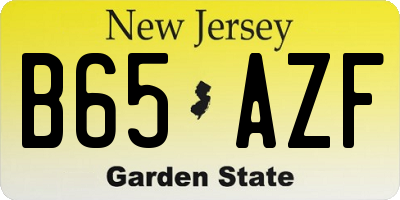 NJ license plate B65AZF