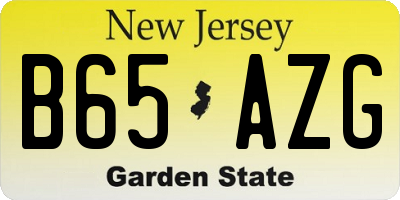 NJ license plate B65AZG