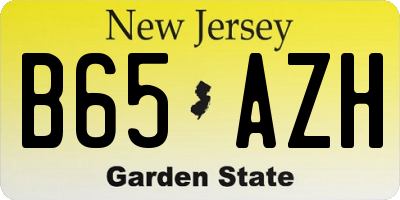 NJ license plate B65AZH