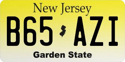 NJ license plate B65AZI