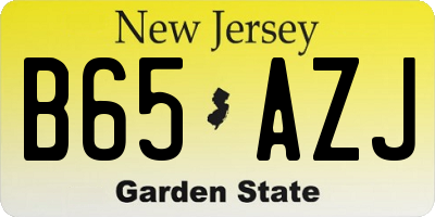 NJ license plate B65AZJ