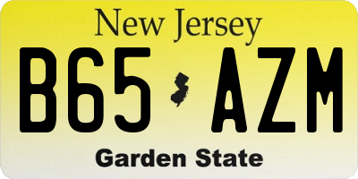 NJ license plate B65AZM