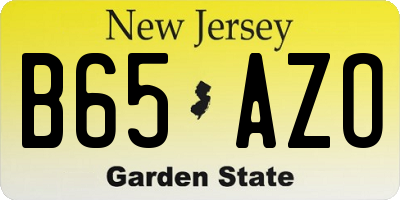 NJ license plate B65AZO