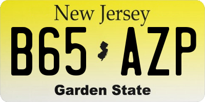 NJ license plate B65AZP