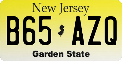 NJ license plate B65AZQ