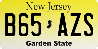NJ license plate B65AZS