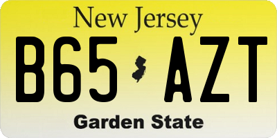 NJ license plate B65AZT