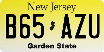 NJ license plate B65AZU