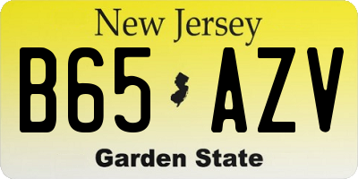 NJ license plate B65AZV
