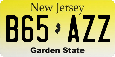 NJ license plate B65AZZ