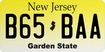 NJ license plate B65BAA