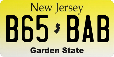 NJ license plate B65BAB