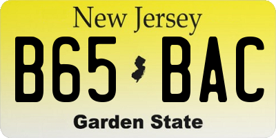 NJ license plate B65BAC