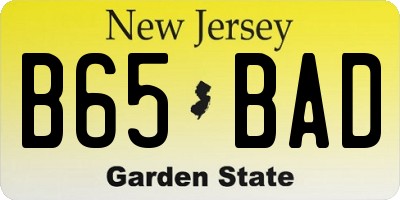 NJ license plate B65BAD