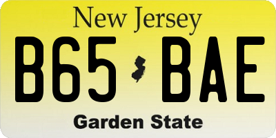 NJ license plate B65BAE