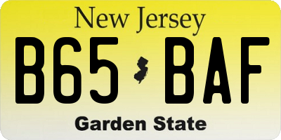 NJ license plate B65BAF