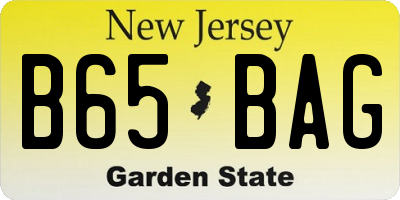 NJ license plate B65BAG