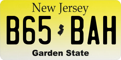 NJ license plate B65BAH