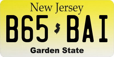 NJ license plate B65BAI