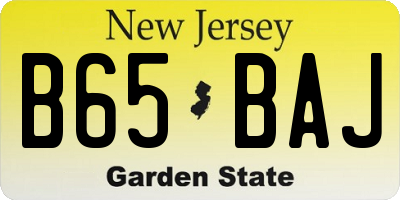 NJ license plate B65BAJ