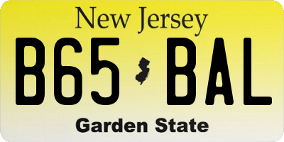 NJ license plate B65BAL