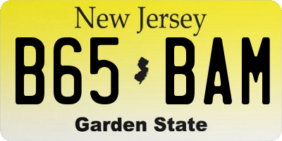 NJ license plate B65BAM