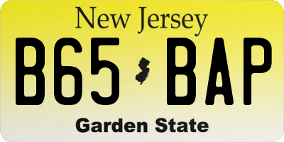 NJ license plate B65BAP