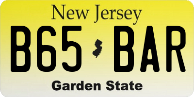 NJ license plate B65BAR