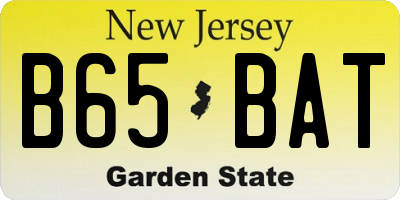 NJ license plate B65BAT