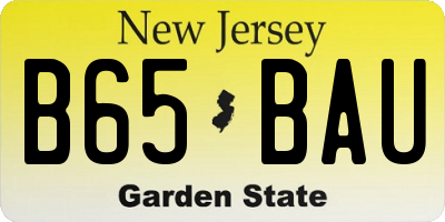 NJ license plate B65BAU