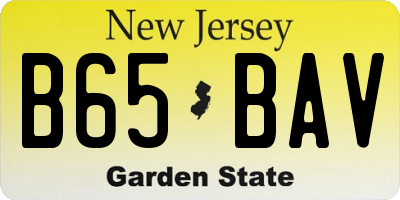 NJ license plate B65BAV