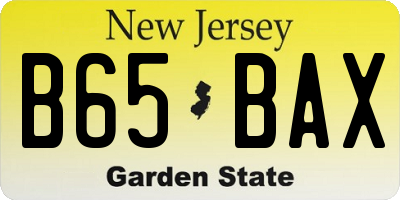 NJ license plate B65BAX