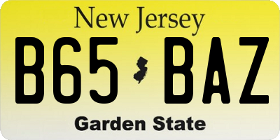 NJ license plate B65BAZ