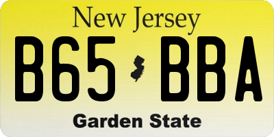 NJ license plate B65BBA