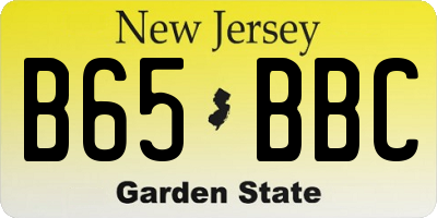 NJ license plate B65BBC