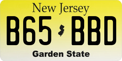 NJ license plate B65BBD