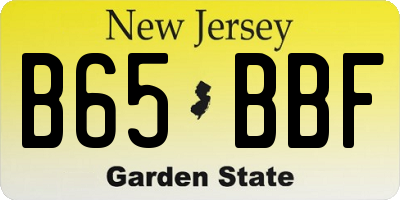 NJ license plate B65BBF
