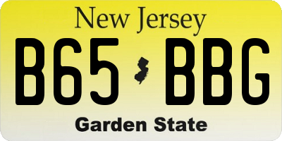 NJ license plate B65BBG