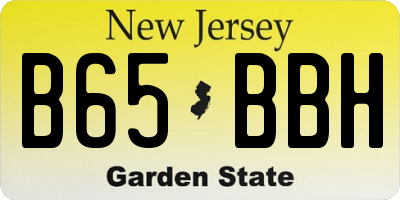 NJ license plate B65BBH