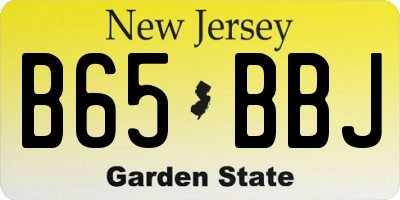 NJ license plate B65BBJ
