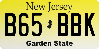NJ license plate B65BBK