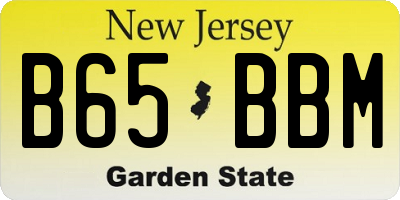 NJ license plate B65BBM