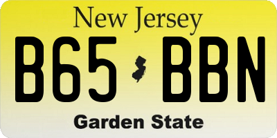 NJ license plate B65BBN