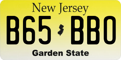 NJ license plate B65BBO