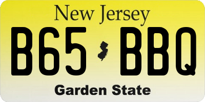NJ license plate B65BBQ