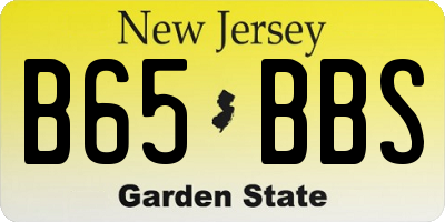 NJ license plate B65BBS