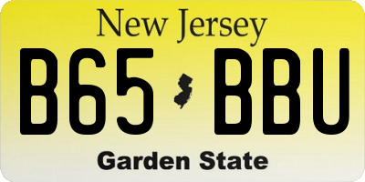 NJ license plate B65BBU